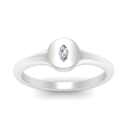 Marquise Disc Signet Ring