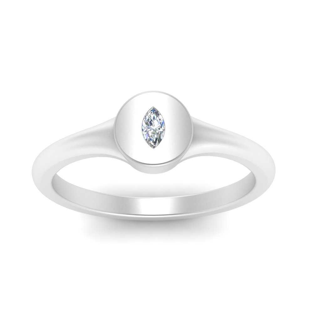 Marquise Disc Signet Ring
