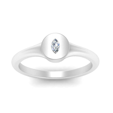 Marquise Disc Signet Ring