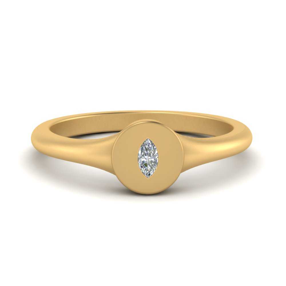 Marquise Disc Signet Ring