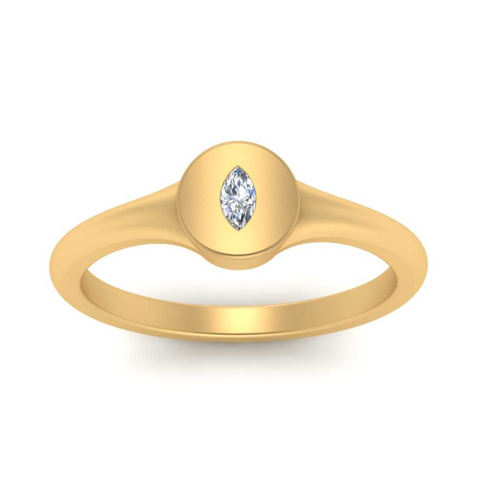 Marquise Disc Signet Ring