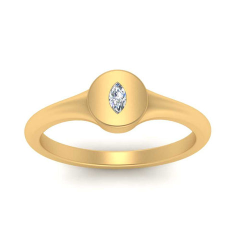 Marquise Disc Signet Ring