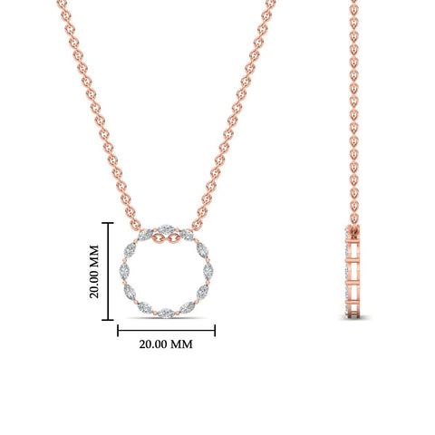 Marquise Diamond Open Circle Pendant