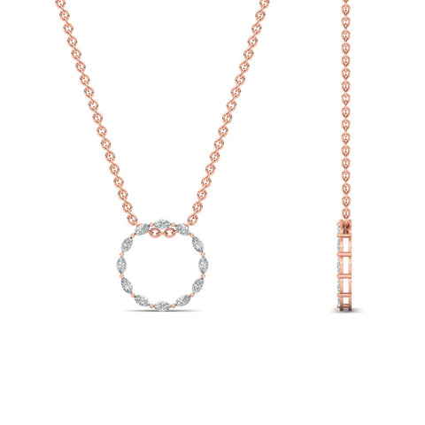 Marquise Diamond Open Circle Pendant