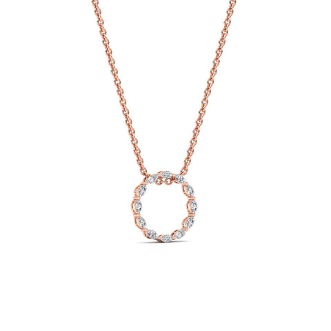 Marquise Diamond Open Circle Pendant