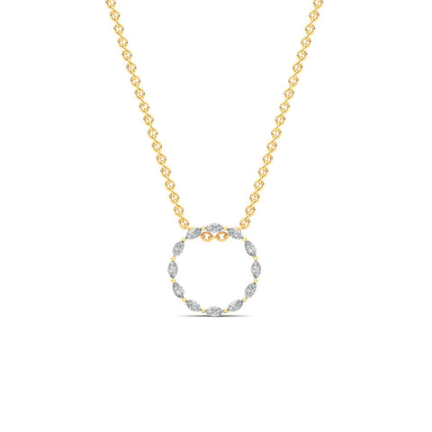 Marquise Diamond Open Circle Pendant