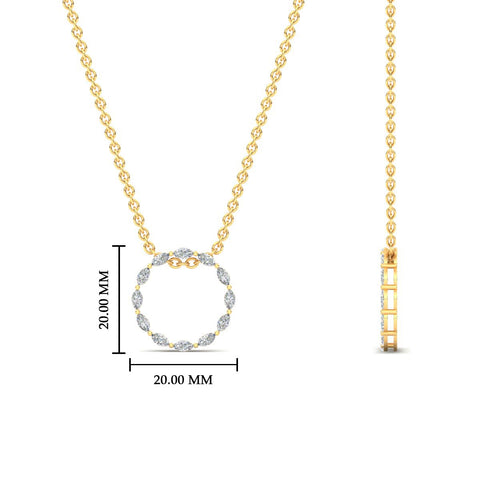 Marquise Diamond Open Circle Pendant