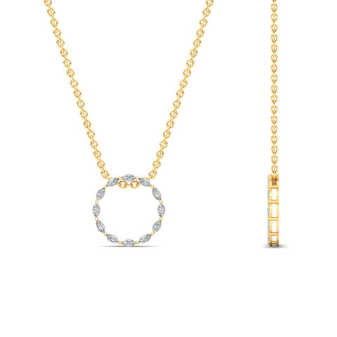 Marquise Diamond Open Circle Pendant