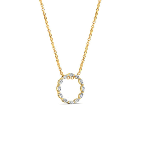 Marquise Diamond Open Circle Pendant