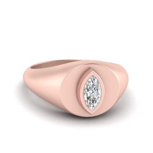 Marquise Disc Thick Signet Ring
