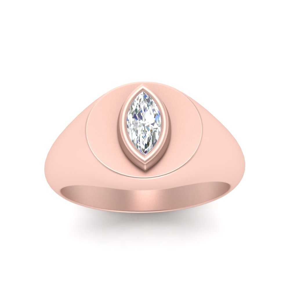 Marquise Disc Thick Signet Ring