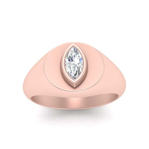 Marquise Disc Thick Signet Ring