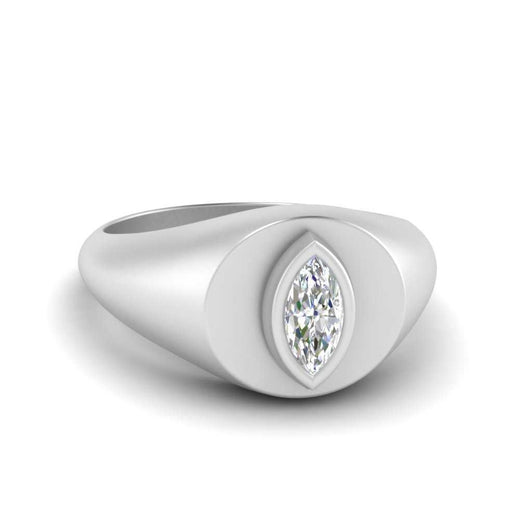 Marquise Disc Thick Signet Ring