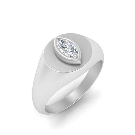 Marquise Disc Thick Signet Ring
