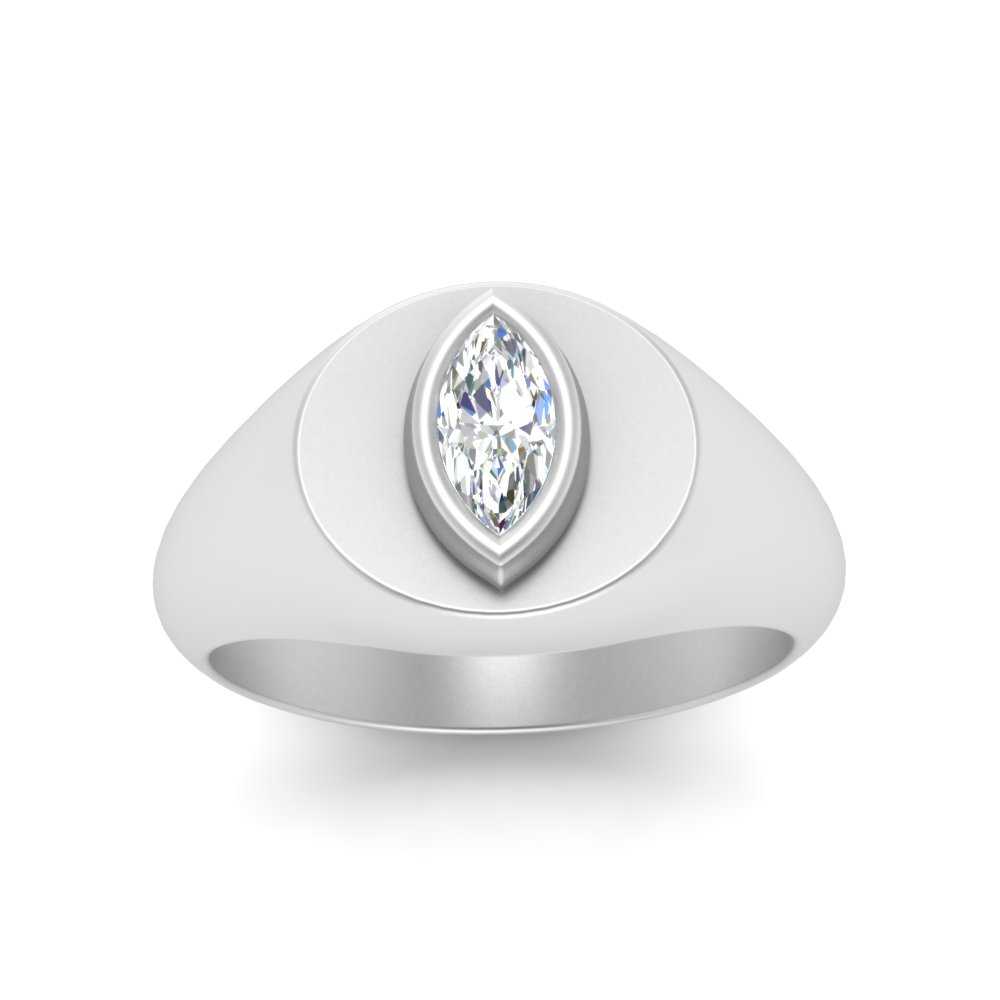 Marquise Disc Thick Signet Ring