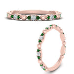 Load image into Gallery viewer, marquise-dot-stacking-diamond-band-with-emerald-in-rose-gold-FD9997BGEMGRANGLE3-NL-RG.jpg

