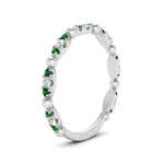 Load image into Gallery viewer, marquise-dot-stacking-diamond-band-with-emerald-in-white-gold-FD9997BGEMGRANGLE3-NL-WG.jpg
