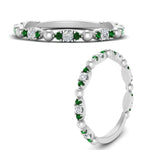 Load image into Gallery viewer, marquise-dot-stacking-diamond-band-with-emerald-in-white-gold-FD9997BGEMGRANGLE3-NL-WG.jpg
