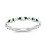 Load image into Gallery viewer, marquise-dot-stacking-diamond-band-with-emerald-in-white-gold-FD9997BGEMGRANGLE3-NL-WG.jpg
