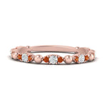 Load image into Gallery viewer, marquise-dot-stacking-diamond-band-with-orange-sapphire-in-rose-gold-FD9997BGSAORANGLE3-NL-RG.jpg

