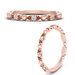 Load image into Gallery viewer, marquise-dot-stacking-diamond-band-with-orange-sapphire-in-rose-gold-FD9997BGSAORANGLE3-NL-RG.jpg
