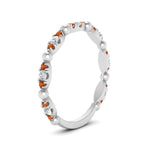 Load image into Gallery viewer, marquise-dot-stacking-diamond-band-with-orange-sapphire-in-white-gold-FD9997BGSAORANGLE3-NL-WG.jpg
