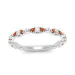 Load image into Gallery viewer, marquise-dot-stacking-diamond-band-with-orange-sapphire-in-white-gold-FD9997BGSAORANGLE3-NL-WG.jpg
