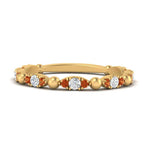 Load image into Gallery viewer, marquise-dot-stacking-diamond-band-with-orange-sapphire-in-yellow-gold-FD9997BGSAORANGLE3-NL-YG.jpg
