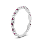 Load image into Gallery viewer, marquise-dot-stacking-diamond-band-with-pink-sapphire-in-white-gold-FD9997BGSADRPIANGLE3-NL-WG.jpg
