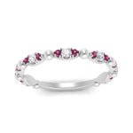 Load image into Gallery viewer, marquise-dot-stacking-diamond-band-with-pink-sapphire-in-white-gold-FD9997BGSADRPIANGLE3-NL-WG.jpg
