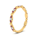 Load image into Gallery viewer, marquise-dot-stacking-diamond-band-with-pink-sapphire-in-yellow-gold-FD9997BGSADRPIANGLE3-NL-YG.jpg
