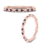 Load image into Gallery viewer, marquise-dot-stacking-diamond-band-with-ruby-in-rose-gold-FD9997BGRUDRANGLE3-NL-RG.jpg
