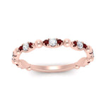 Load image into Gallery viewer, marquise-dot-stacking-diamond-band-with-ruby-in-rose-gold-FD9997BGRUDRANGLE3-NL-RG.jpg
