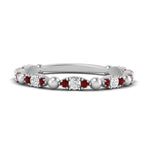 Load image into Gallery viewer, marquise-dot-stacking-diamond-band-with-ruby-in-white-gold-FD9997BGRUDRANGLE3-NL-WG.jpg
