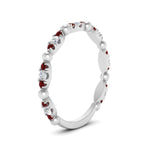 Load image into Gallery viewer, marquise-dot-stacking-diamond-band-with-ruby-in-white-gold-FD9997BGRUDRANGLE3-NL-WG.jpg
