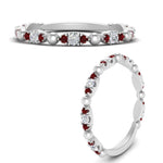 Load image into Gallery viewer, marquise-dot-stacking-diamond-band-with-ruby-in-white-gold-FD9997BGRUDRANGLE3-NL-WG.jpg
