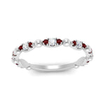 Load image into Gallery viewer, marquise-dot-stacking-diamond-band-with-ruby-in-white-gold-FD9997BGRUDRANGLE3-NL-WG.jpg
