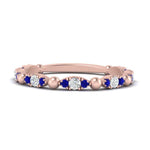 Load image into Gallery viewer, marquise-dot-stacking-diamond-band-with-sapphire-in-rose-gold-FD9997BGSABLANGLE3-NL-RG.jpg
