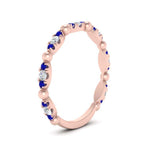 Load image into Gallery viewer, marquise-dot-stacking-diamond-band-with-sapphire-in-rose-gold-FD9997BGSABLANGLE3-NL-RG.jpg
