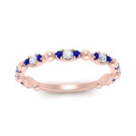 Load image into Gallery viewer, marquise-dot-stacking-diamond-band-with-sapphire-in-rose-gold-FD9997BGSABLANGLE3-NL-RG.jpg
