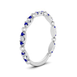 Load image into Gallery viewer, marquise-dot-stacking-diamond-band-with-sapphire-in-white-gold-FD9997BGSABLANGLE3-NL-WG.jpg
