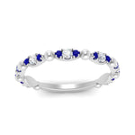 Load image into Gallery viewer, marquise-dot-stacking-diamond-band-with-sapphire-in-white-gold-FD9997BGSABLANGLE3-NL-WG.jpg
