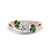 Load image into Gallery viewer, marquise-emerald-bezel-set-nature-inspired-asscher-cut-engagement-ring-in-rose-gold-FD10962ASRGEMGR-NL-RG