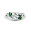 Load image into Gallery viewer, marquise-emerald-bezel-set-nature-inspired-cushion-cut-engagement-ring-in-white-gold-FD10962CURGEMGR-NL-WG