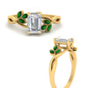 Load image into Gallery viewer, marquise-emerald-bezel-set-nature-inspired-emerald-cut-engagement-ring-in-yellow-gold-FD10962EMRGEMGRANGLE3-NL-YG