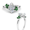 Load image into Gallery viewer, marquise-emerald-bezel-set-nature-inspired-marquise-cut-engagement-ring-in-white-gold-FD10962MQRGEMGRANGLE3-NL-WG