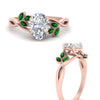 Load image into Gallery viewer, marquise-emerald-bezel-set-nature-inspired-oval-shaped-engagement-ring-in-rose-gold-FD10962OVRGEMGRANGLE3-NL-RG