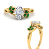 Load image into Gallery viewer, marquise-emerald-bezel-set-nature-inspired-oval-shaped-engagement-ring-in-yellow-gold-FD10962OVRGEMGRANGLE3-NL-YG