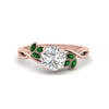 Load image into Gallery viewer, marquise-emerald-bezel-set-nature-inspired-round-cut-engagement-ring-in-rose-gold-FD10962RORGEMGR-NL-RG