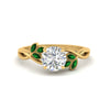 Load image into Gallery viewer, marquise-emerald-bezel-set-nature-inspired-round-cut-engagement-ring-in-yellow-gold-FD10962RORGEMGR-NL-YG